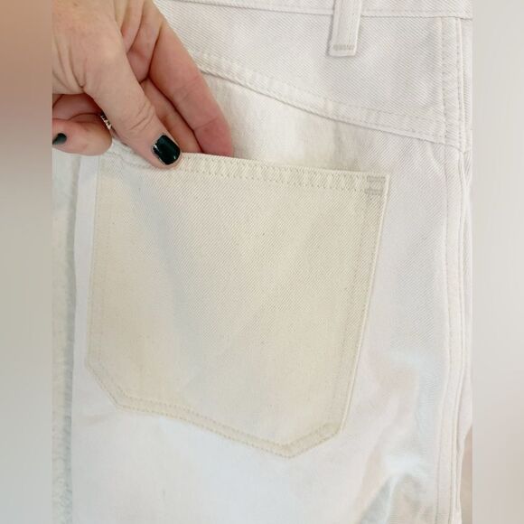 Madewell 90s Straight JeanTwo-Tone cream/white denim Workwear carpenter 27 NWT - Picture 8 of 12